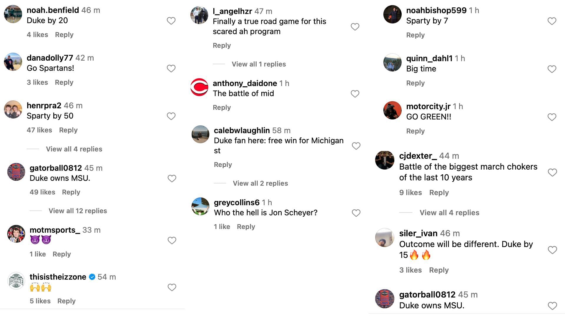 Fans divided as Jon Scheyer’s team set to face Tom Izzo’s Michigan State for the first time in 6 years - Image source: Instagram/marchmadnessmbb